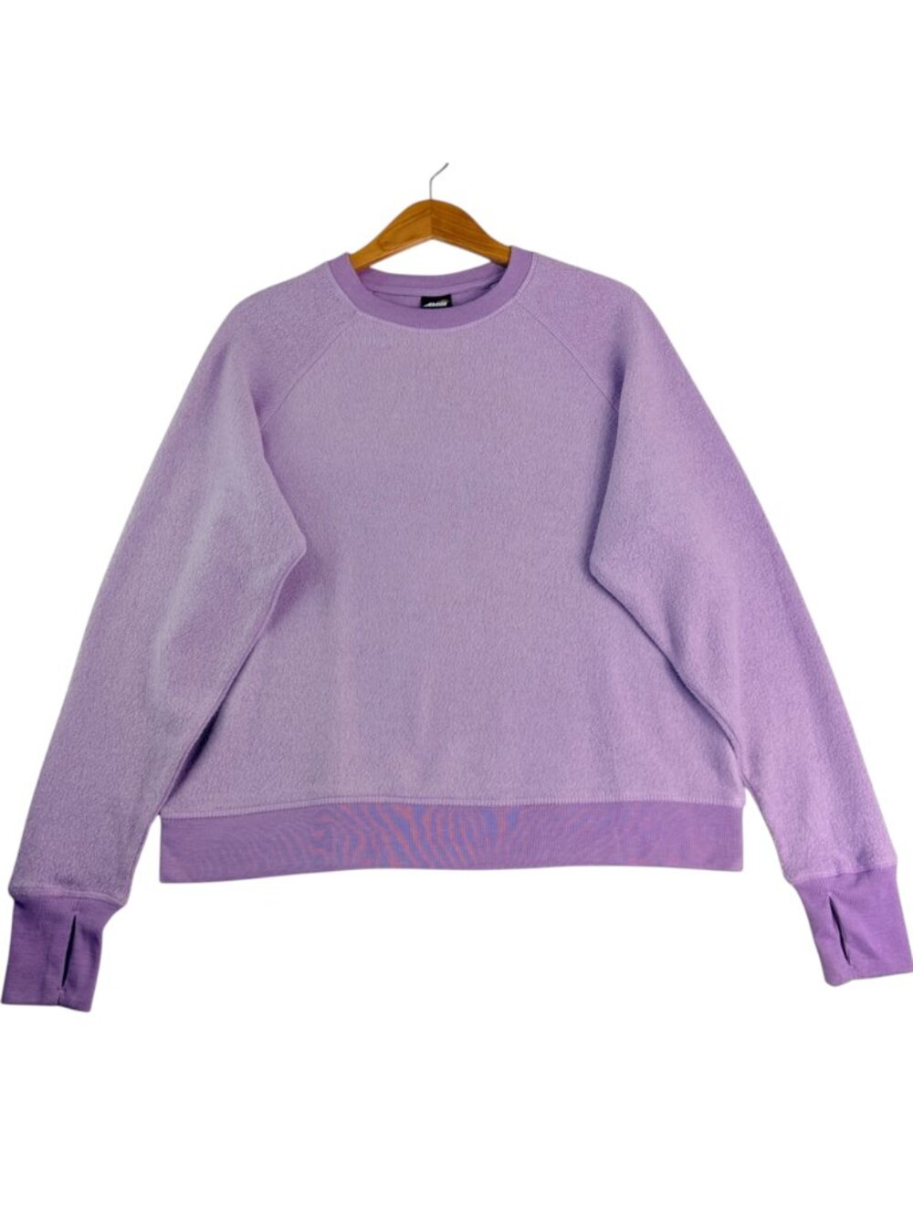 Purple Fleece Sweatshirt Women M Crewneck Cozy Soft Athleisure Pullover